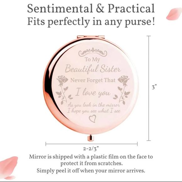 Beautiful engraved compact for your Sister​​​ - Picture 4 of 5